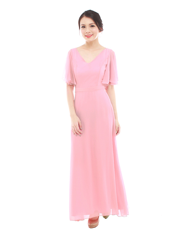 Victoria Maxi Dress in Dusty Pink